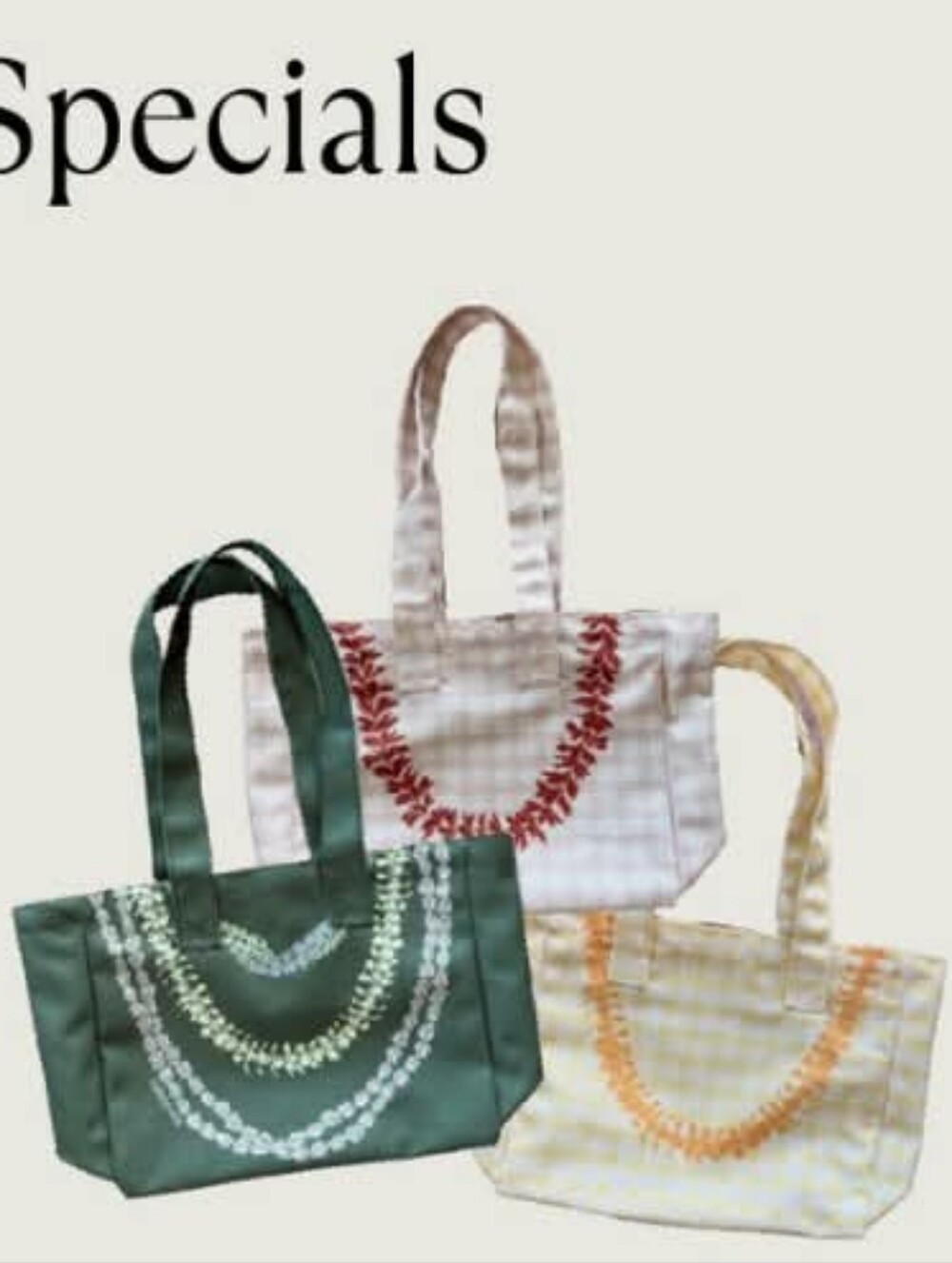 New Mahina Made Puakenikeni Lei Canvas Tote Bag Palaka Yellow MahinaMade - Picture 10 of 15